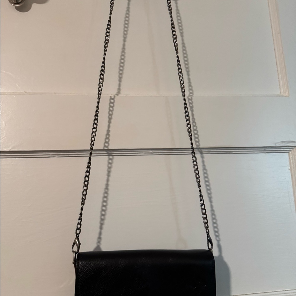 Patricia Nash Black Leather Chain Strap Crossbody